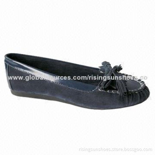 Women's Casual Shoes with Suede Upper and TPR Outsole